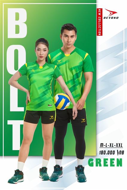 Quần áo bóng chuyền Beyono Bolt Xanh Lá